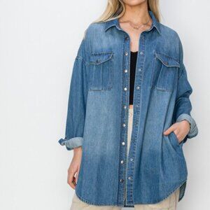 Risen Denim Shirt Dress